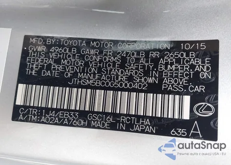 2016 Lexus Rc 300 z USA, uszkodzony, nr VIN JTHSM5BC0G5000402